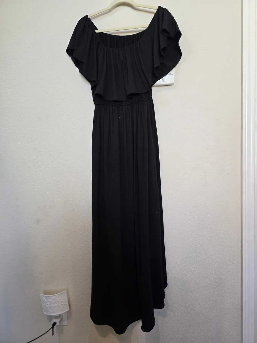 Otanus Off-Shoulder Black Maxi Dress Sz XL - Picture 2 of 6